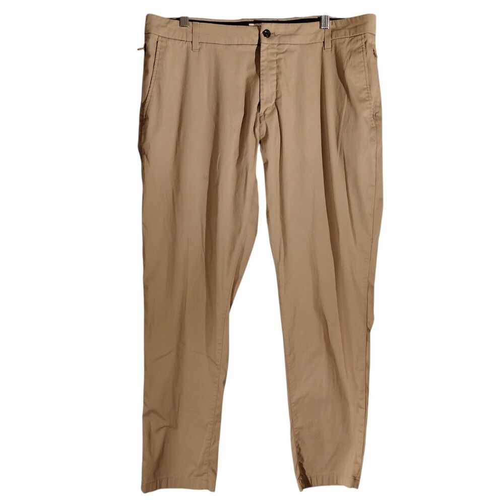 Bird Dogs pants mens 38x30 beige golf dress flat front chino stretch casual